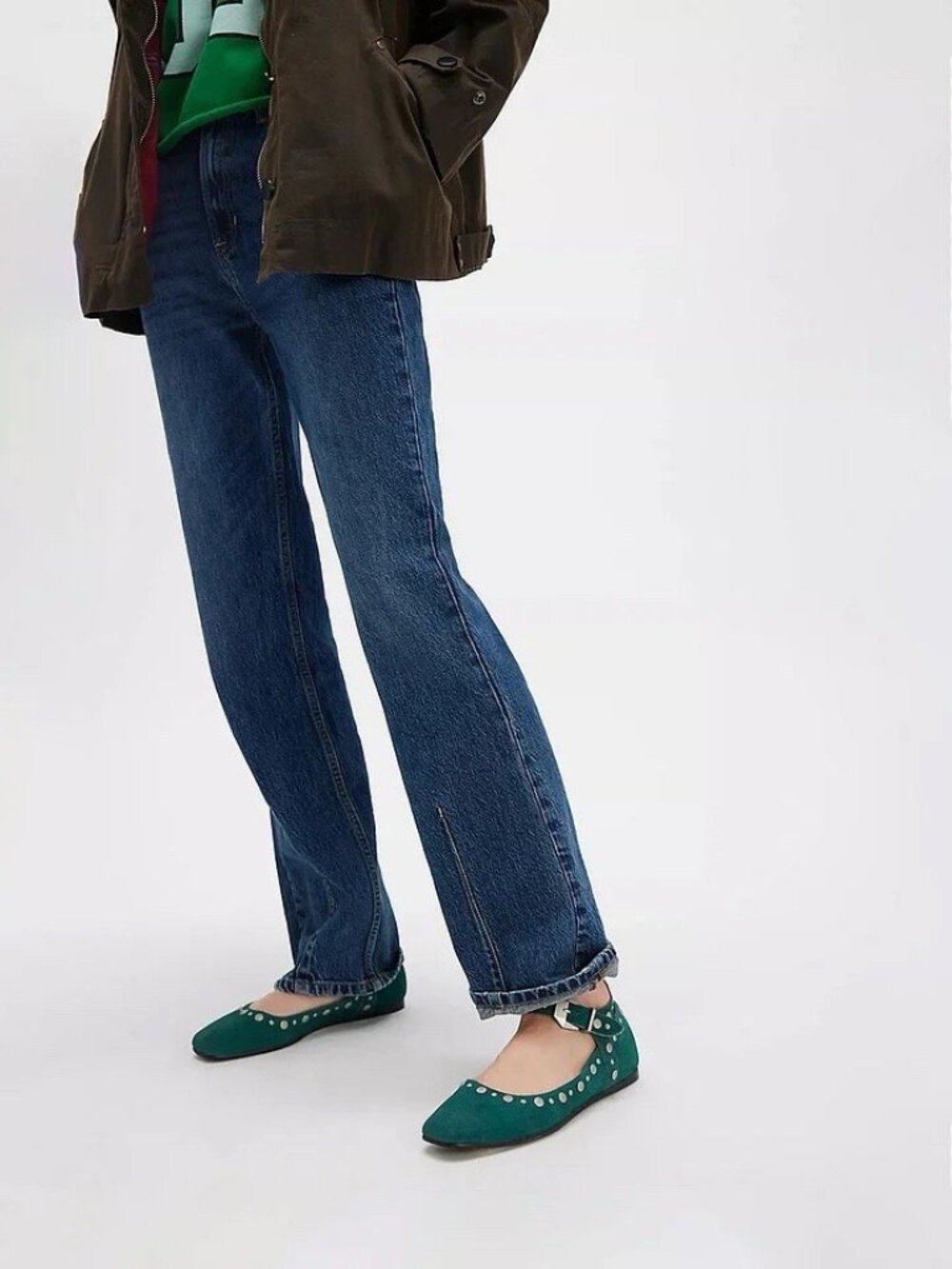 Free People Women's Mystic Mary Jane Deep Teal Flats NWOB (MSRP 148) Size 6.5 - Picture 3 of 7